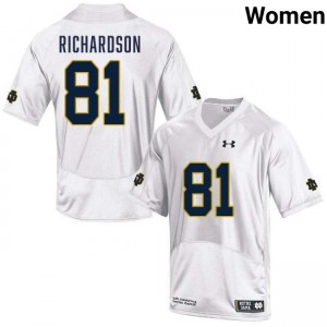 Womens Scrap Richardson White Notre Dame Fighting Irish #81 College Football Alumni Jersey 906229-879