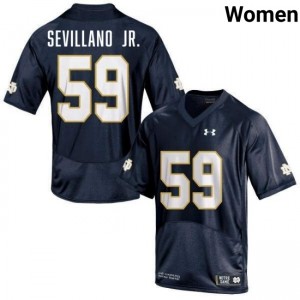 Women's Sean Sevillano Jr. Navy Notre Dame Fighting Irish #59 College Football Embroidery Jersey 595169-803