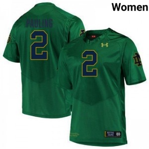 Women's Will Pauling Green Notre Dame Fighting Irish #2 College Football Replica Jersey 887086-639