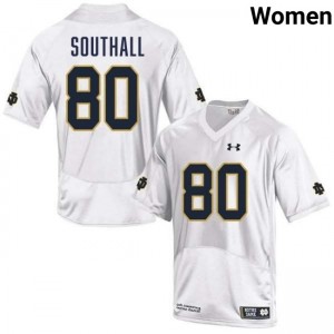 Women's Xavier Southall White Notre Dame Fighting Irish #80 College Football 2025-26 Jersey 350552-911