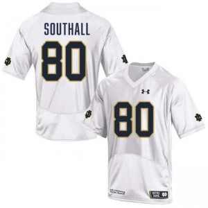 Men's Xavier Southall White Notre Dame Fighting Irish #80 College Football Game Jersey 201997-929