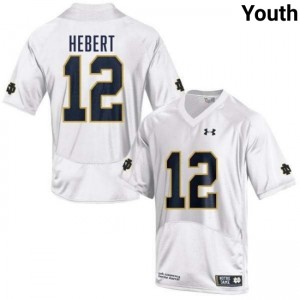 Youth Blake Hebert White Notre Dame Fighting Irish #12 College Football High School Jerseys 275947-621