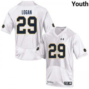 Youth Brandon Logan White Notre Dame Fighting Irish #29 College Football University Jersey 596354-644