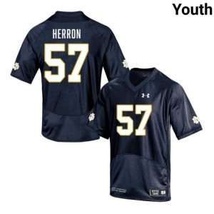 Youth Cam Herron Navy Notre Dame Fighting Irish #57 College Football University Jersey 974860-239
