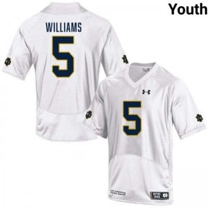 Youth Cam Williams White Notre Dame Fighting Irish #5 College Football High School Jerseys 167633-265