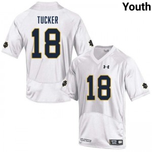 Youth Chance Tucker White Notre Dame Fighting Irish #18 College Football Game Jersey 759952-256