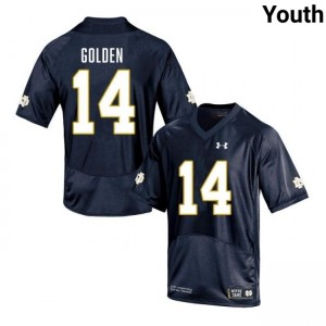 Youth Dallas Golden Navy Notre Dame Fighting Irish #14 College Football Stitched Jersey 937923-745