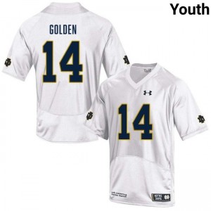 Youth Dallas Golden White Notre Dame Fighting Irish #14 College Football NCAA Jerseys 992981-990