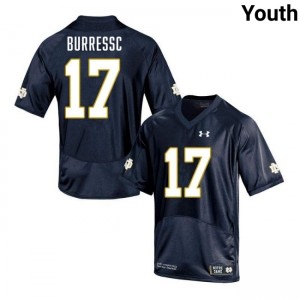 Youth Elijah Burress Navy Notre Dame Fighting Irish #17 College Football 2025 Jerseys 700352-620