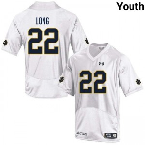 Youth Ethan Long White Notre Dame Fighting Irish #22 College Football Embroidery Jersey 146968-235