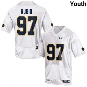 Youth Gabriel Rubio White Notre Dame Fighting Irish #97 College Football Official Jerseys 622319-693