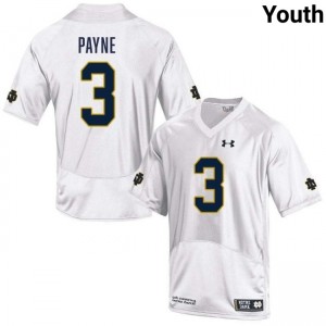 Youth Gi'Bran Payne White Notre Dame Fighting Irish #3 College Football NCAA Jerseys 991245-506
