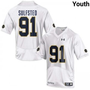 Youth Gordy Sulfsted White Notre Dame Fighting Irish #91 College Football Stitched Jerseys 897535-332
