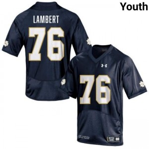 Youth Guerby Lambert Navy Notre Dame Fighting Irish #76 College Football High School Jersey 919688-370