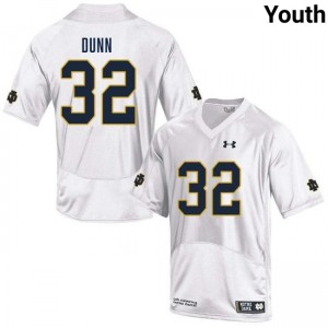 Youth Isaiah Dunn White Notre Dame Fighting Irish #32 College Football NCAA Jerseys 269552-386