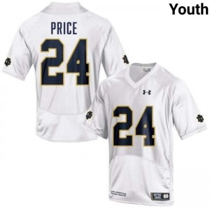 Youth Jadarian Price White Notre Dame Fighting Irish #24 College Football High School Jerseys 953142-496