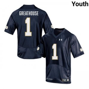 Youth Jaden Greathouse Navy Notre Dame Fighting Irish #1 College Football Game Jerseys 269074-585