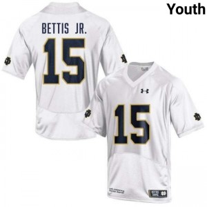 Youth Jerome Bettis Jr. White Notre Dame Fighting Irish #15 College Football University Jerseys 849703-790