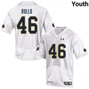 Youth Jerry Rullo White Notre Dame Fighting Irish #46 College Football High School Jerseys 302769-370