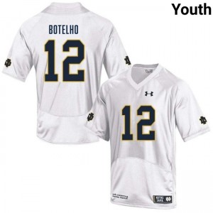 Youth Jordan Botelho White Notre Dame Fighting Irish #12 College Football Stitched Jerseys 939981-576