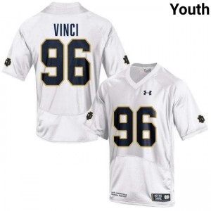 Youth Joseph Vinci White Notre Dame Fighting Irish #96 College Football Replica Jersey 765943-150