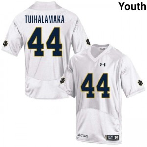 Youth Junior Tuihalamaka White Notre Dame Fighting Irish #44 College Football Game Jersey 975888-150