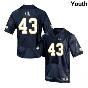 Youth Kahanu Kia Navy Notre Dame Fighting Irish #43 College Football Stitched Jersey 922383-403