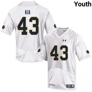 Youth Kahanu Kia White Notre Dame Fighting Irish #43 College Football Official Jersey 505294-967