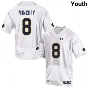 Youth Kenny Minchey White Notre Dame Fighting Irish #8 College Football NCAA Jersey 305755-541