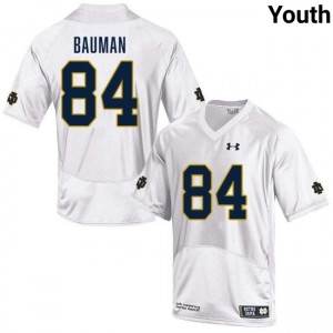 Youth Kevin Bauman White Notre Dame Fighting Irish #84 College Football Player Jerseys 616568-904