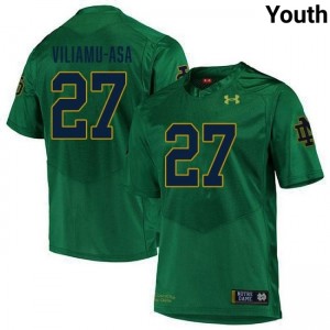 Youth Kyngstonn Viliamu-Asa Green Notre Dame Fighting Irish #27 College Football Player Jersey 826440-702