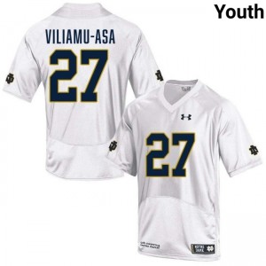 Youth Kyngstonn Viliamu-Asa White Notre Dame Fighting Irish #27 College Football Official Jersey 850201-632