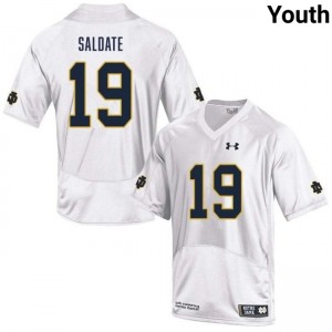 Youth Logan Saldate White Notre Dame Fighting Irish #19 College Football Replica Jerseys 280118-731