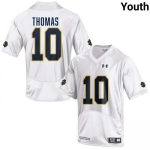 Youth Loghan Thomas White Notre Dame Fighting Irish #10 College Football High School Jersey 101459-840