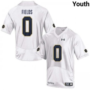 Youth Malachi Fields White Notre Dame Fighting Irish #0 College Football Replica Jersey 368607-142