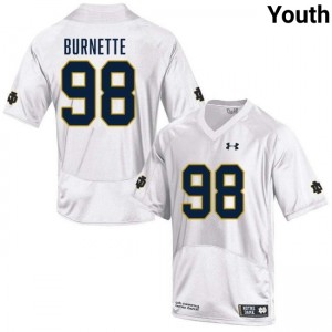Youth Noah Burnette White Notre Dame Fighting Irish #98 College Football Player Jerseys 231812-601