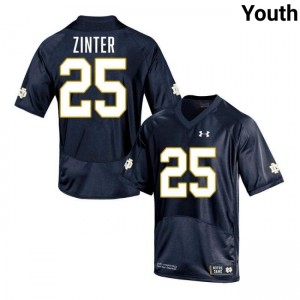 Youth Preston Zinter Navy Notre Dame Fighting Irish #25 College Football University Jerseys 586474-988