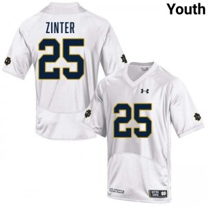 Youth Preston Zinter White Notre Dame Fighting Irish #25 College Football Player Jersey 382795-823