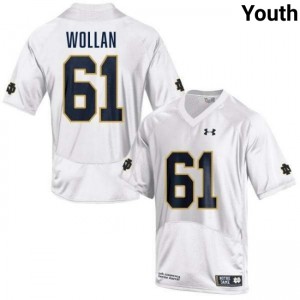 Youth Robbie Wollan White Notre Dame Fighting Irish #61 College Football Replica Jersey 477571-398