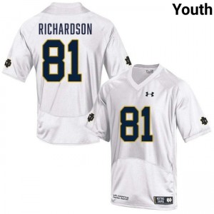 Youth Scrap Richardson White Notre Dame Fighting Irish #81 College Football Replica Jerseys 100528-647