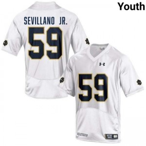 Youth Sean Sevillano Jr. White Notre Dame Fighting Irish #59 College Football 2025 Jersey 914363-942
