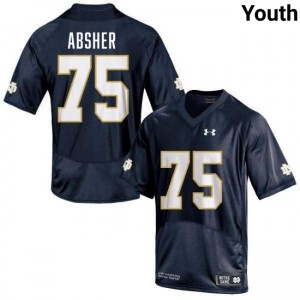 Youth Sullivan Absher Navy Notre Dame Fighting Irish #75 College Football Stitched Jersey 920307-346