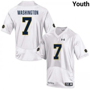 Youth Ty Washington White Notre Dame Fighting Irish #7 College Football NCAA Jersey 265203-751